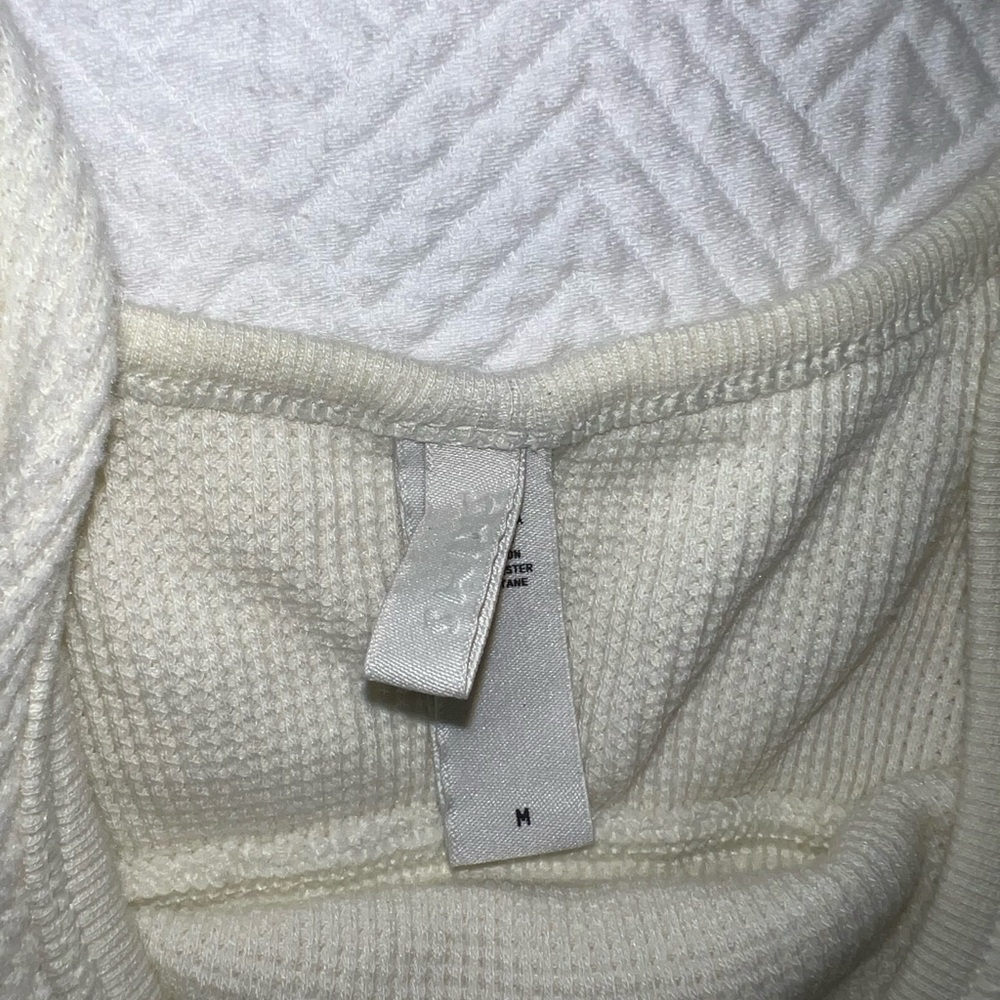 Cream Ribbed Crop Top - Picture 2 of 3